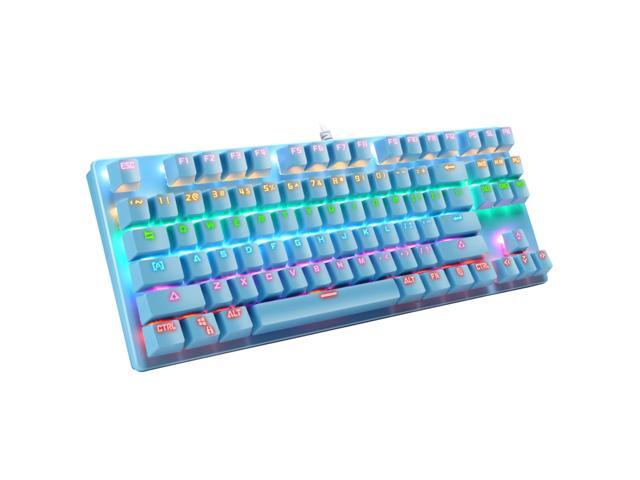 Mechanical Gaming Keyboard USB Wired Colorful LED Backlit Mechanical Keyboards 87 Keys