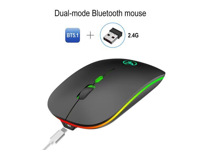 Wireless Mouse BT51 24G Dual Mode Mini Portable USB Rechargeable Colorful Glow