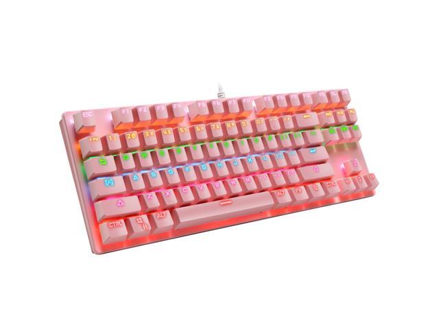 Mechanical Gaming Keyboard USB Wired Colorful LED Backlit Mechanical Keyboards 87 Keys