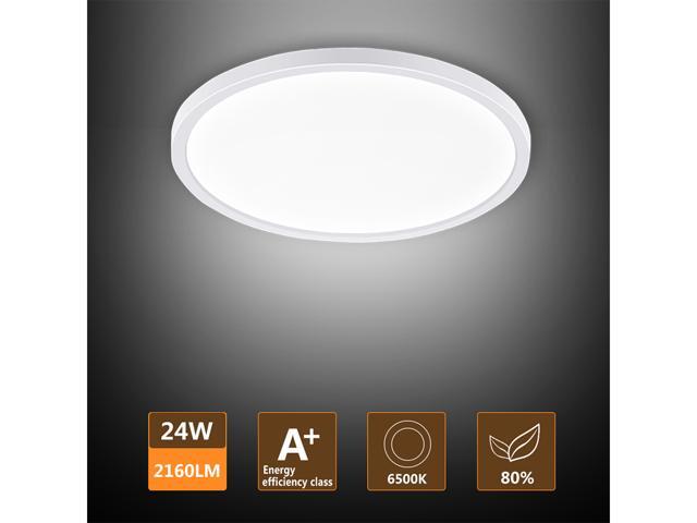 LED Ceiling Light Ouyulong 24W 2160LM 6500K 09 Inch Thickness Round Non-dimmable Ceiling Light Fixture for Kitchen Bedroom Living Room