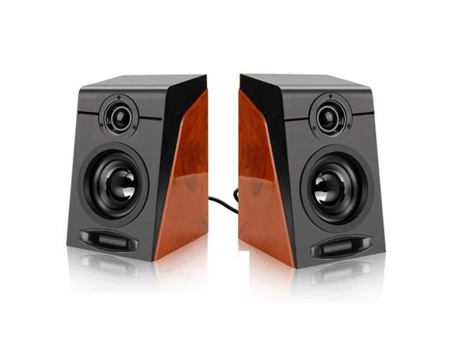 3Wx2 Computer Speakers with Surround Stereo USB Wired Powered Multimedia Speaker for PC/Laptops/Smart Phone