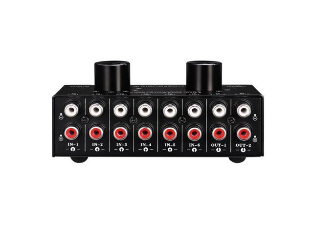 Switcher 6 in 2 Out or 2 in 6 Out Headphone Speaker Switcher Stereo Sound Source Signal Selection Switcher Interface Adopts RCA