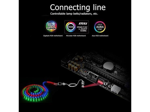 12V 4Pin RGB Connector Cable 60cm PC Case Fan LED Strip Extension Cord cable wire for Giga/Microstar/Asus RGB motherboard