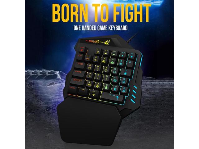 One-Handed Mechanical Feel Gaming Keyboard RGB Backlit USB Wired Mini Gaming Keypad Game Controller for PC PS4 Xbox PUBG Gamer