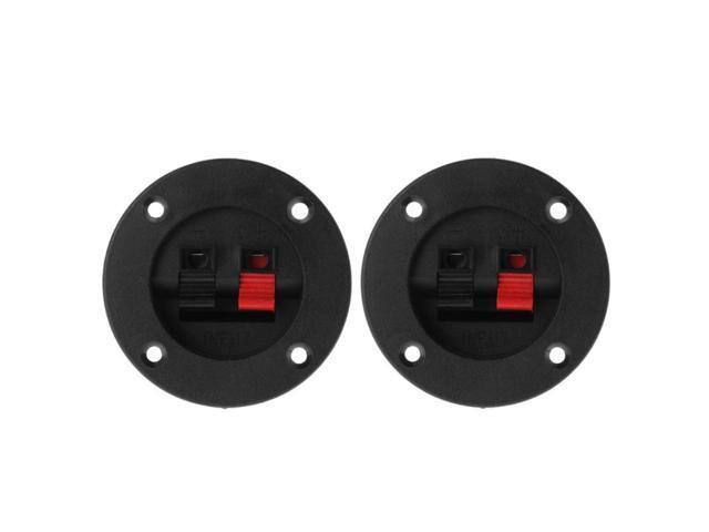2PCS Terminal Round Cup Connector Parts Express Spring Clip Double Binding Post Screw Wire Gold Car Subwoofer Speaker Box Black