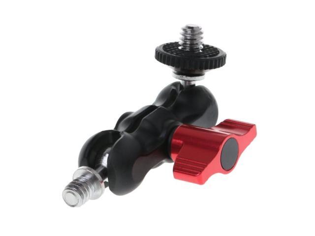 Double Ball Head Shoe Mount Adapter Magic Arm 1/4' Screw Portable GPS Phone LCD Monitor DV Video Light DSLR Camera