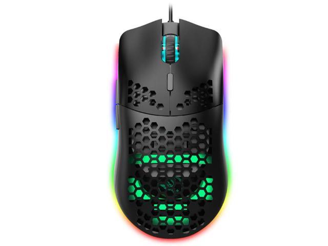 6400DPI Adjustable 6 Buttons Gamer USB Wired Honeycomb Hollow Mouse Hollow-out RGB Gaming Mice for Desktop PC Laptop