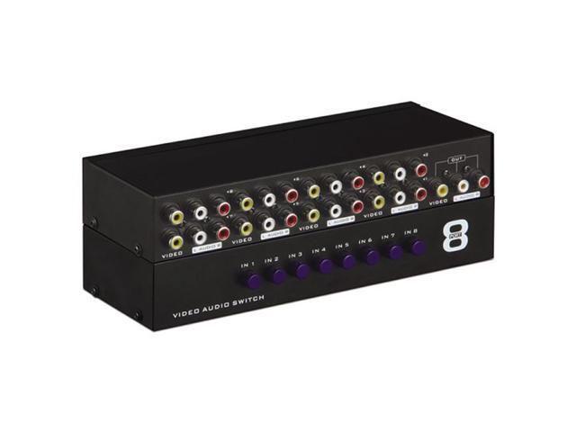 8-pot composite RCA AV Switcher box 8X1 RCA Switch 8 in 1 out connected up to 8 composite AV devices to 1 TV
