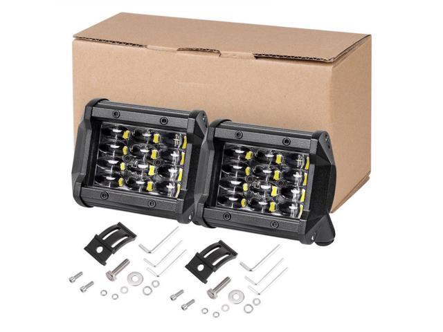 1 Pair 4' Inch 72W 8460 Lumen Motorcycle 6 LED Spot Beam Fog Light Bar for Off-road Truck Jeep SUV Boat Auxiliary Driving Lamp