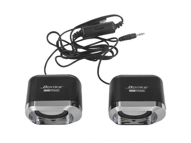 USB 20 Notebook Speakers Wired Stereo Mini Computer Speaker for Desktop Laptop Notebook PC MP3 MP4 35mm AUX IN black