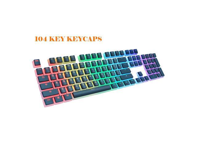 Gaming 108 Keys Double Shot PBT Pudding Keycaps Keyset for Mechanical Gaming Keyboard MX Switches Black