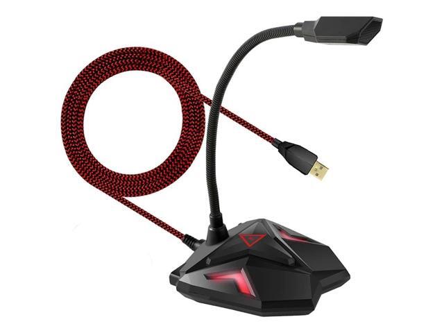 USB Computer Game Microphone Gooseneck Condenser Microphone Braided Line Microphone Can Be Connected to Headphones