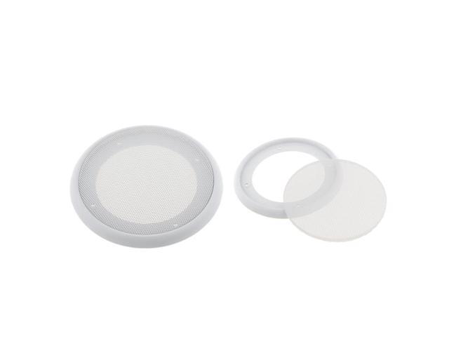 2x 5inch Car Home Speaker Cover Decorative Circle Metal Mesh Grille White