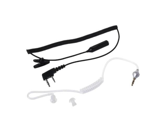 2-Pin PTT Mic Headset to 35mm Air Acoustic Tube Earpiece for Baofeng UV-5R 888s
