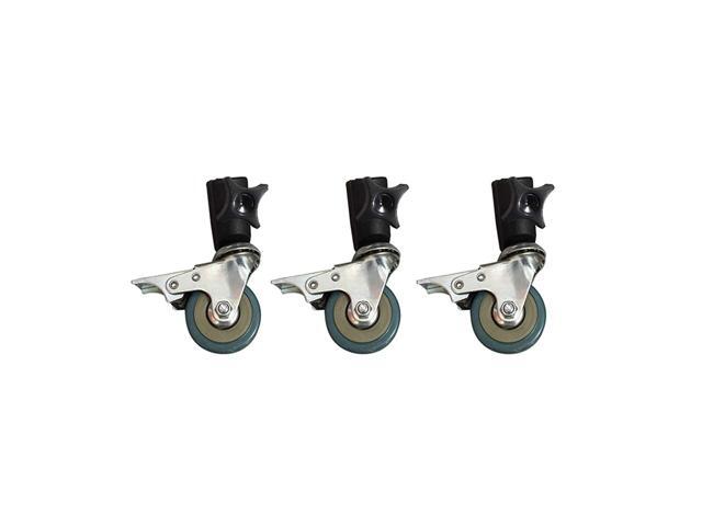 3PCS 22mm Photo Studio Universal Caster Wheel Tripod Pulley Heavy Duty for Light Stands/Studio Boom