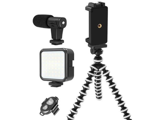 Professional Vlogging Kit Compatible for Ios Android Phone LED Light Microphone Tripod Stand Mount for Live Broadcast