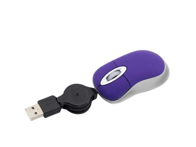 Mini USB Wired Mouse Retractable Tiny Small Mouse 1600 DPI Optical Compact Travel Mice for Windows 98 2000 XP Vista Version