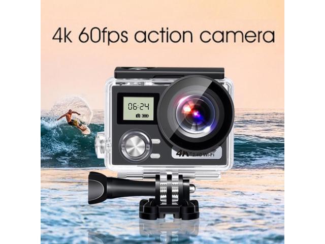 Action Camera 4K HD Anti-Shake 30M Underwater Waterproof Ultra-Thin WiFi Camera with Camera Accessories Kit