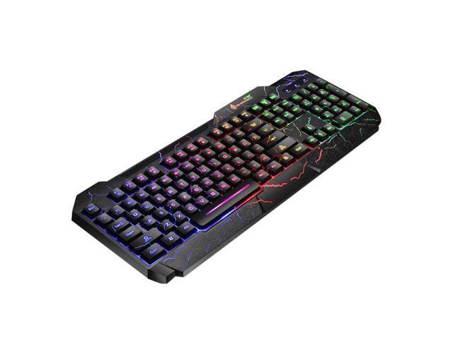 Shipadoo K620 Wired Keyboard Colorful Crack Backlit Gaming Robot Feel USB Computer Gaming Keyboard