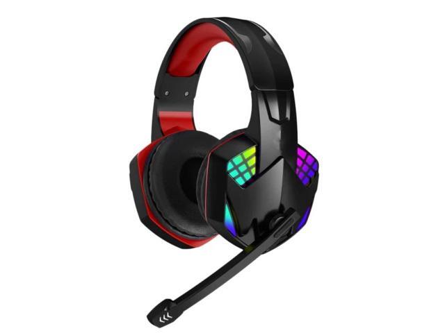 USB+35mm Gaming Headset HiFi Headphones with Noise Cancelling Microphone RGB Lights for Laptops Phone PC PS4