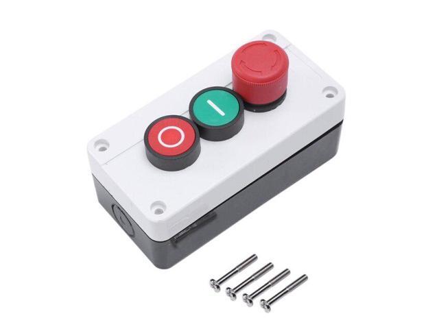 NC Emergency Stop NO Red Green Momentary Push Button Switch Station 600V 10A