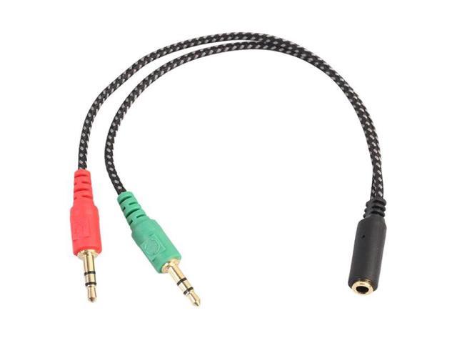 Headphone Splitter for Computer Earphone Adapter for PC Audio & Mic 35mm Female to Dual 35mm Male