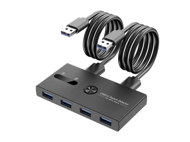 USB 30 Switch 2 in 4 Out KVM Docking Station Printer Sharing Device Monitor Adapter KVM Converter