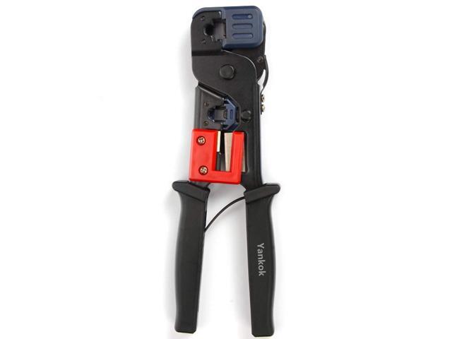 Yankok [RJ45 RJ12 RJ11 Modular Crimper] for Cat5 Cat5e Cat6 Ethernet Cable Plugs Network Connectors Strip Cut and Crimp Tool (Built-in Lock