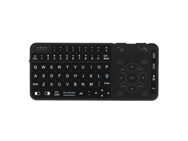 Rii RT504 24G Wireless Handheld Remote Mini Ultra Slim Thin Multifunction Multimedia Backlit Keyboard with Touchpad Trackpad Mouse Combo for Mac