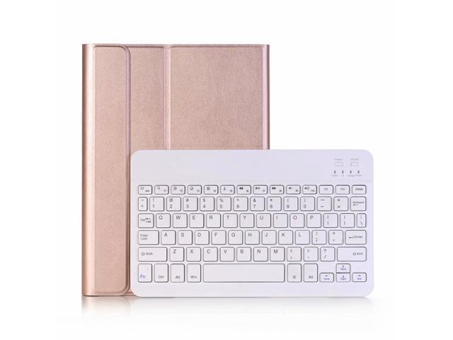BT30 Wireless Keyboard Case iPad Protective Case Detachable Keyboard Case Replacement for iPad 102(2019) (Rose Gold-White)