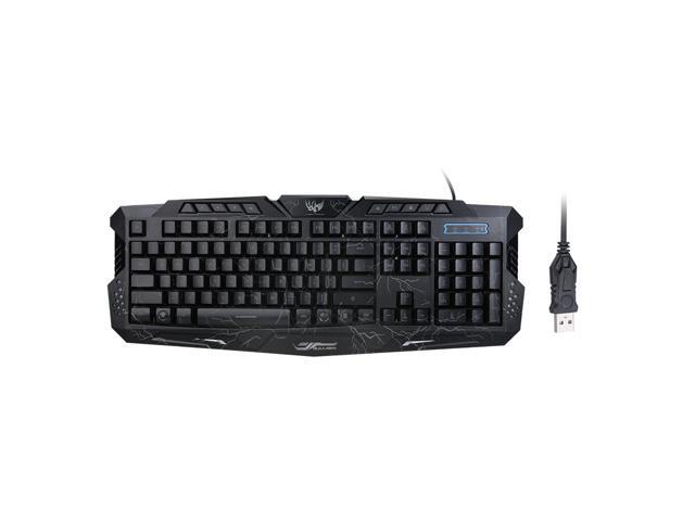 Gaming Keyboard Laser Carving Characters Keyboard Wired Backlit Keyboard Ergonomic Keyboard Switchable Crack Backlit
