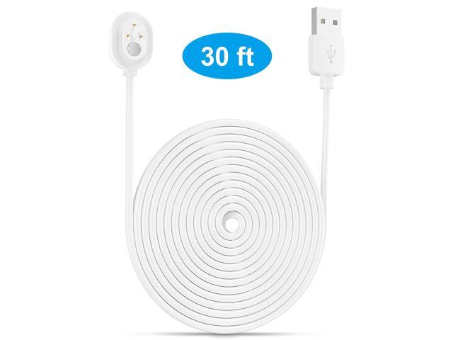 Power Cord for Arlo Ultra 4K UHD Magnetic Chanrging Cable Waterproof Charger Without Plug for Indoor and Outdoor Use 6M/9M 1pcs White