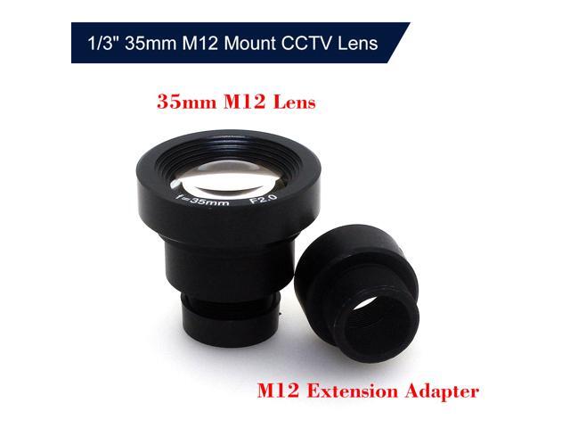 1/3' 35mm M12 Mount CCTV Lens F20 Long Focal Length CCTV MTV Board Lens with Extension Adapter for Security CCTV Camera