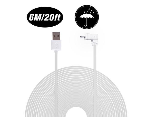 Weatherproof Power Cable Compatible with Blink XT Home Camera & for Blink Indoor Home Camera 6M/20ft Length Cable White