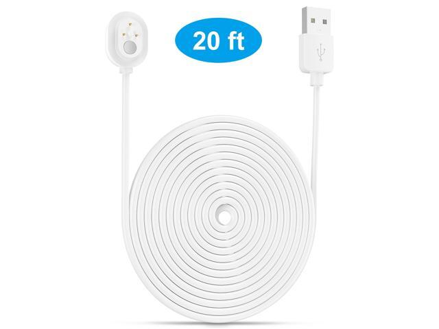 Power Cord for Arlo Ultra 4K UHD Magnetic Chanrging Cable Waterproof Charger Without Plug for Indoor and Outdoor Use 6M/9M 1pcs White