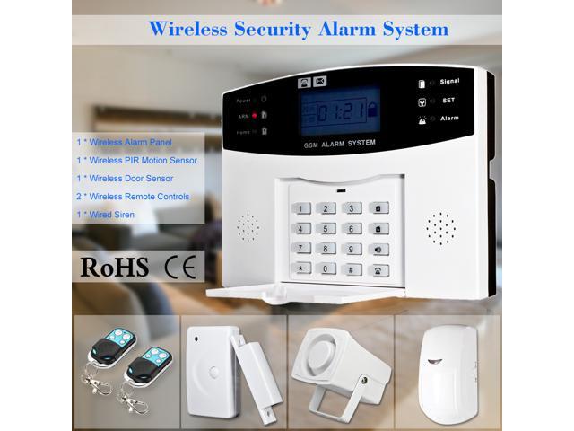 Wireless GSM SMS Home Burglar Security Alarm System Detector Sensor Kit Phone App Remote Control 433MHz 1527