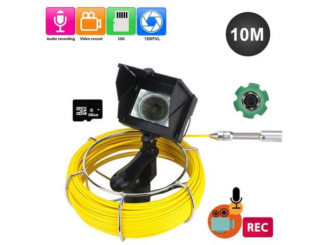 10M Handheld Industrial Pipe Inspection Video Camera with 16GB TF Card DVR IP68 Waterproof Drain Sewer Pipeline Industrial Endoscope with 43 Monitor