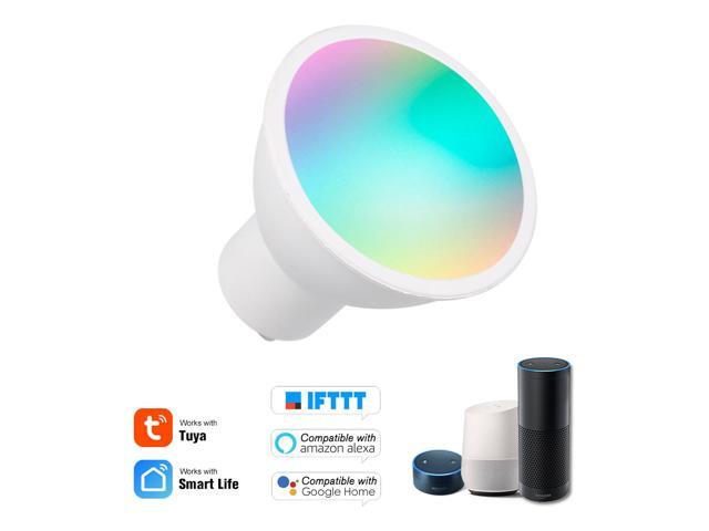WiFi Smart Bulb RGB+W+C LED Bulb 5W GU10 Dimmable Light Phone APP Remote Control Compatible with Alexa Google Home Tmall Elf for Voice Control 1 pack