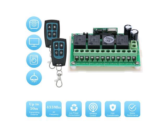 DC 12V 4CH Channel 433Mhz Wireless RF Switch Long Range Wireless Remote Control Switch DC12V RF Relay Receiver Module Transmitter Toggle Switch