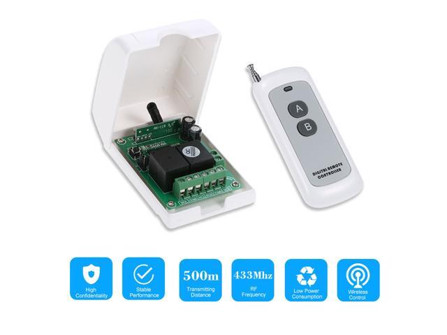 Smart Home 433Mhz RF DC 12V 2CH Learning Code Wireless Remote Control Switch Relay Receiver Transmitter Universal Remote Switch System and Long
