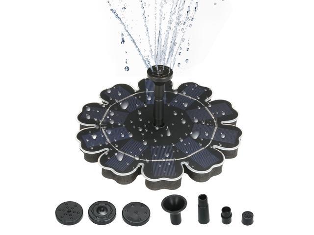 195mm/768' Solar Power Fountain Flower-shape Solar Panel Energy-saving Water Pump for Garden Patio Pond Fish Tank Decoration Plants Watering Kit