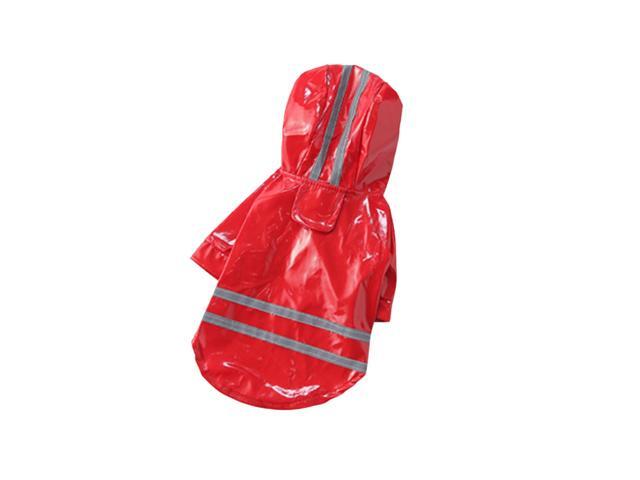 Pet Dog Reflective Raincoat Dog Rain Jacket With Hood Dog Rain Poncho 100% Waterproof Grey Reflective Stripe for Pet