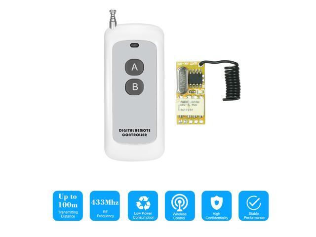 433Mhz DC 37V 45V 5V 6V 74V 9V 12V Universal Receiver Module RF Remote Control Switch Relay 1CH Mini Wireless Control Switch 37V-12V Wide