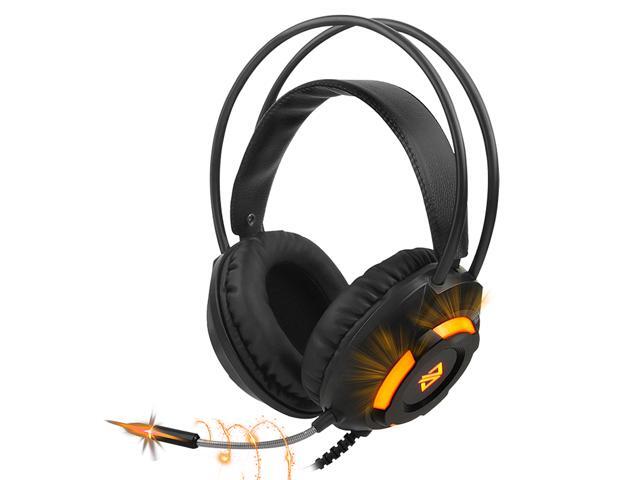 Ajazz AX120 - 71 Channel Stereo Gaming Headset Noise Cancelling Over Ear Headphones with Mic Bass Surround Soft Memory Earmuffs 50mm Drivers Black