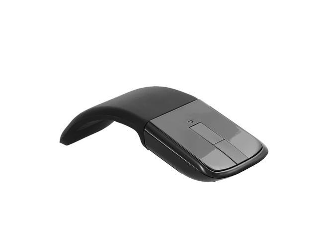 24G Wireless Mouse with USB Arc Mouse with Touch Function Folding Optical Mice with USB Receiver Bending Mouse for PC Laptop(Black)
