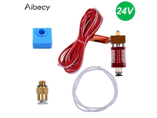 Aibecy Metal Hotend Extruder Kit with 04mm Nozzle Aluminum Heating Block Silicone Sock 12/24V 40W Compatible with Creality CR-10 CR-10S Ender 3