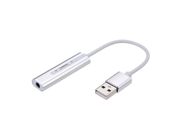 USB External Sound Card Hi-Fi Magic Voice 71 CH Audio Card Adapter USB to Jack 35mm Earphone Microphone Speaker for Laptop PC(Sliver)