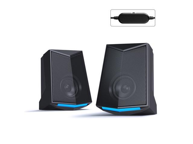 V-115 Computer Desktop Speaker Audio 20 Sound Channel Stereo Sound 3W Output Power USB Mini Portable Subwoofer for PC Laptop Phone Standard Version