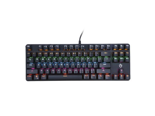 Illuminated Keyboard 87 Keys Gaming Keyboard USB Powered Operated Diverse Lighting Effect for Computer Laptop E-sports Compatible with WINDOWS XP/