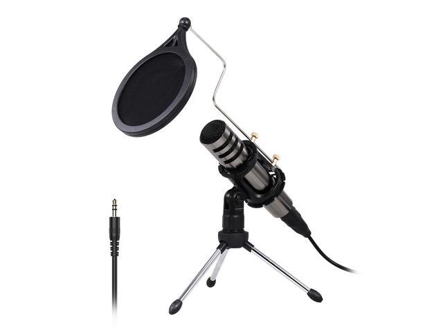 Multifunctional Condenser Microphone Recording Microphone Kit 35mm Mobile Phone Computer Karaoke Voice Microphone with Tripod